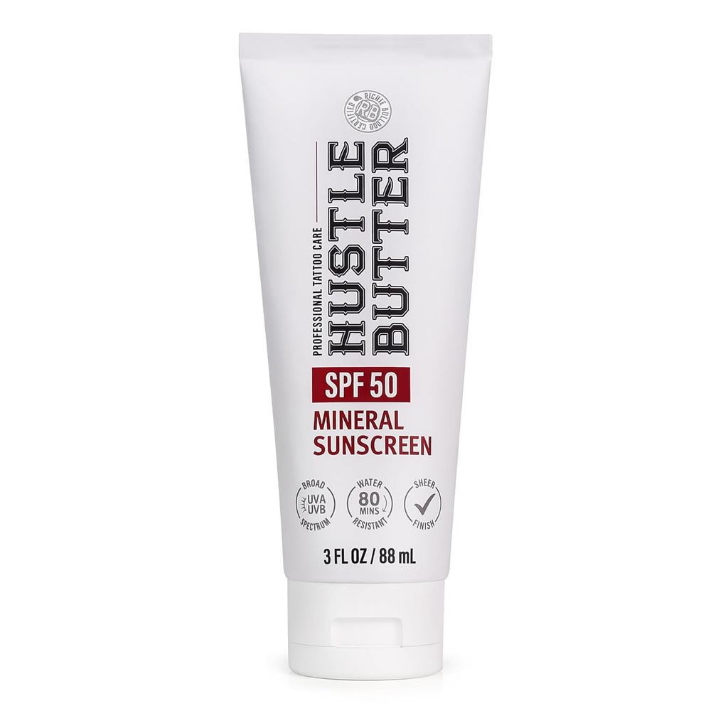 HustleButter Protetor Solar para Tatuagens - Loção Protetora Solar para Tatuagens - Previne o Desbotamento, FPS50, Conté