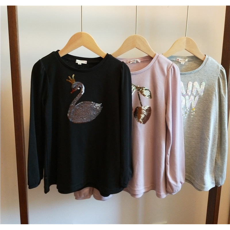 Frete grátis roupas especiais para meninas crianças estilo japonês médio grande camiseta infantil de manga comprida cami