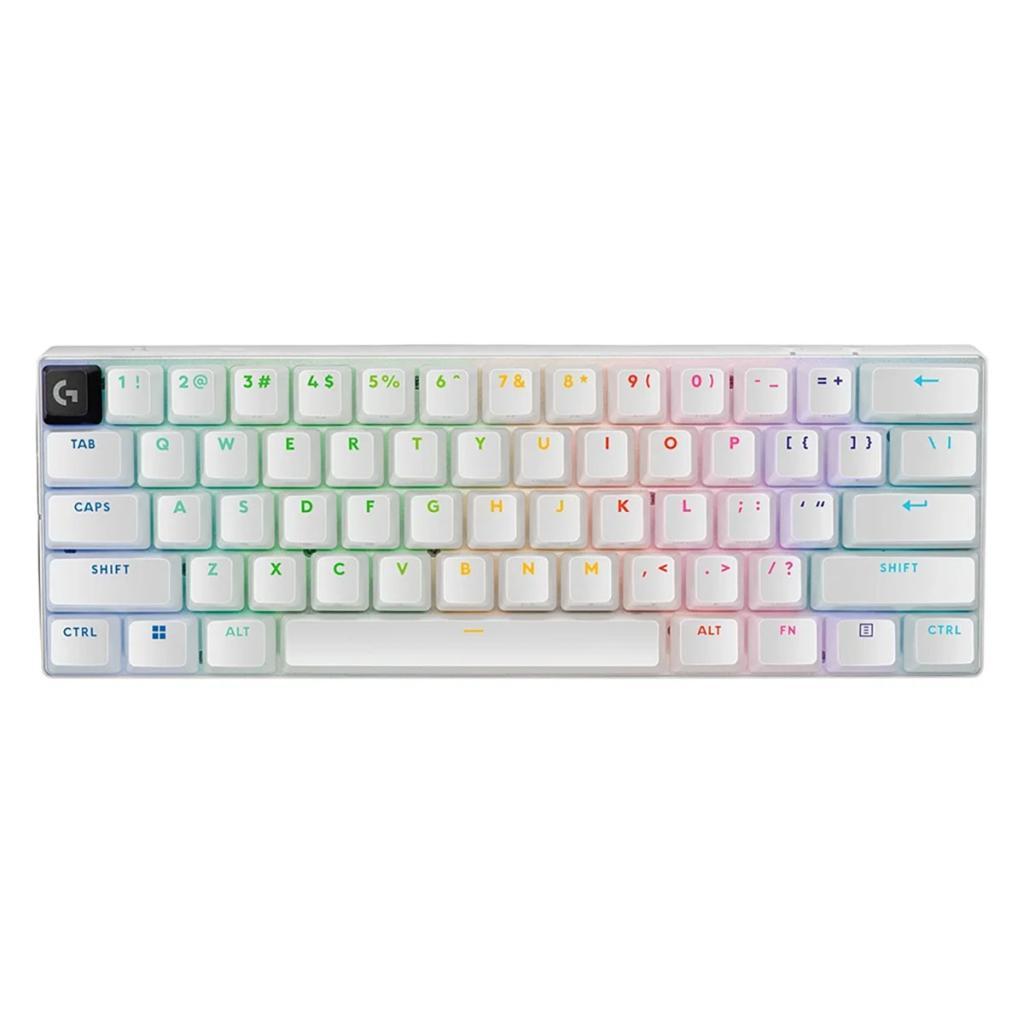 TECLADO MECANICO GAMER SEM FIO LOGITECH PRO X 60 LIGHTSPEED RGB TACTILE BRANCO 920-011921