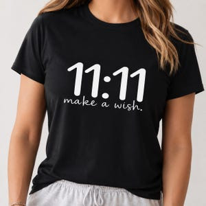 Camiseta Masculina Feminina Oversized Estampa Texto 11:11 Make A Wish Camiseta Streetwear T-shirt Estampada