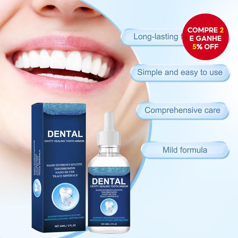  Hidroxiapatita & Prata Coloidal Líquido para Cuidados Dentários 60ml – Reparação de Esmalte, Clareamento e Defesa