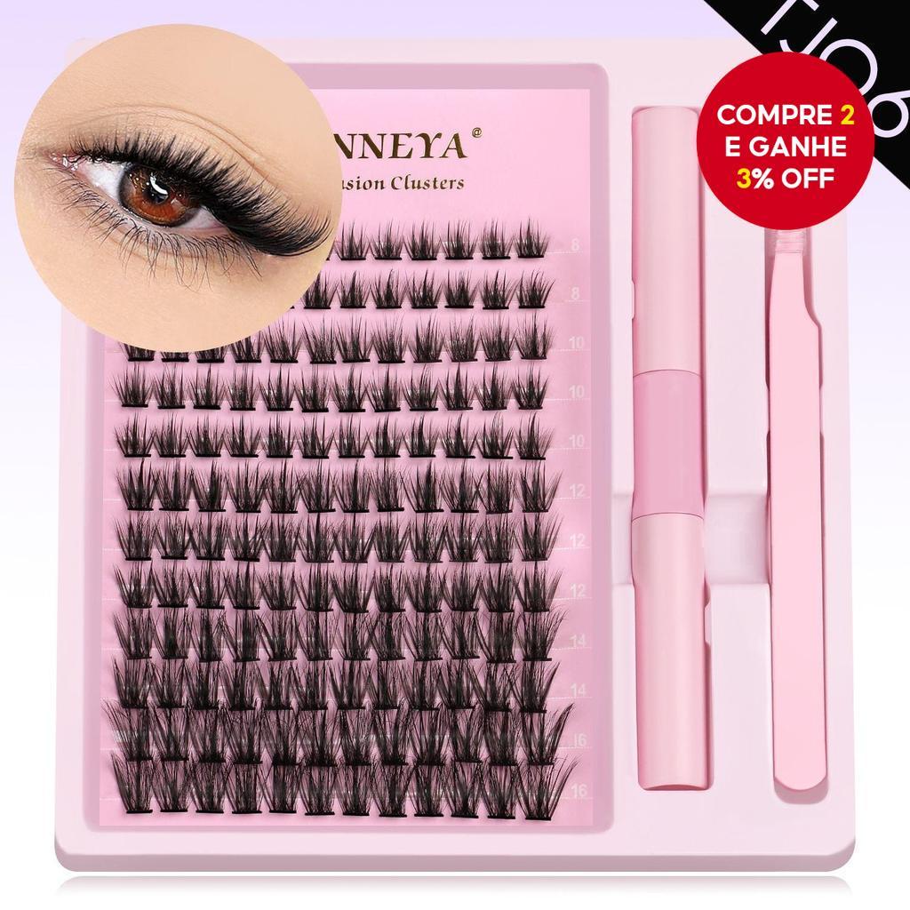 Kit De Aglomerados De Cílios 9-16 Mm , Faixa Fina E Fofa D Curl Com Pinça De Vedação De Ligação