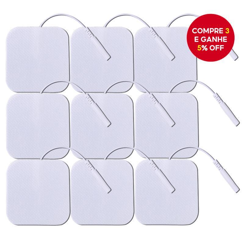 10 eletrodos de silicone gel 5x5cm para estimulador nervoso, TENS, terapia digital e massagem.