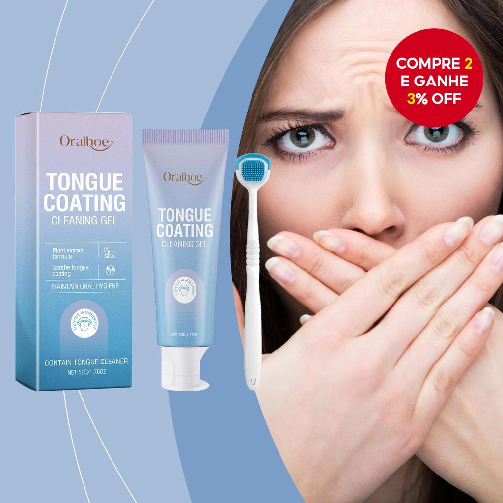  【Quente】 Limpador de língua para remover a saburra lingual, inibir bactérias bucais, melhorar o mau hálito, gel de