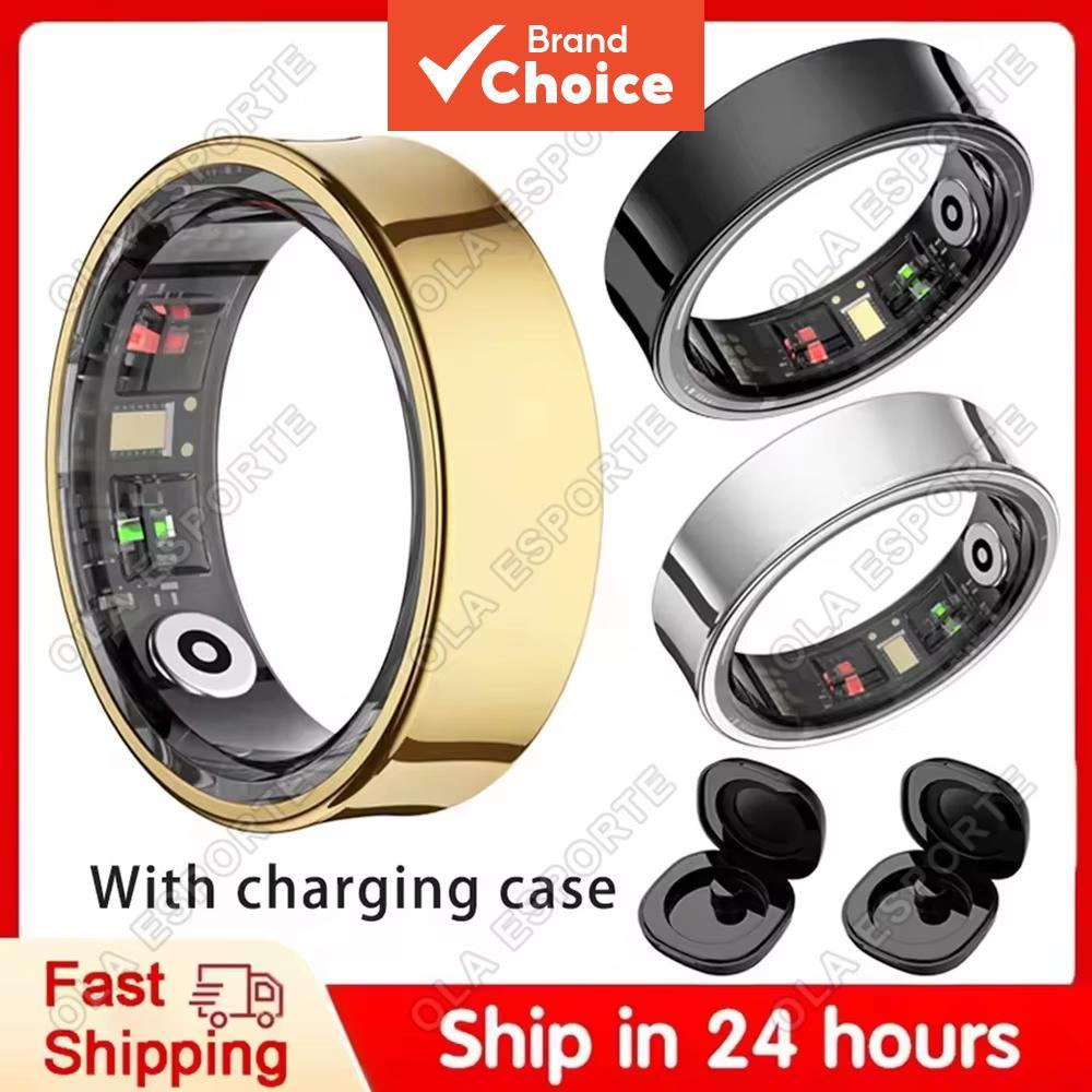 Anel Inteligente R09 para Homens e Mulheres, com Estojo de Carregamento, Monitoramento do Sono, Frequência Cardíaca,
