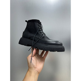 Martin botas masculinas botas curtas de lã quente sapatos masculinos estilo britânico botas de couro polido Retro botas 