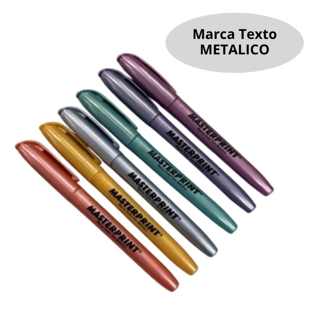 Marca Texto Metálico com 6 Unidades - Martesprtint