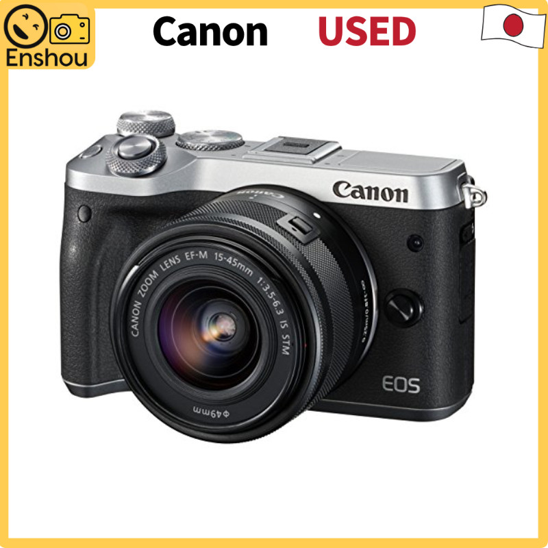 USADO FromJapan[USED]Canon Mirrorless Camera EOS M6 Lens Kit (Silver) with EF-M15-45mm F3.5-6.3 IS STM Included JAN:4549292084788 USED