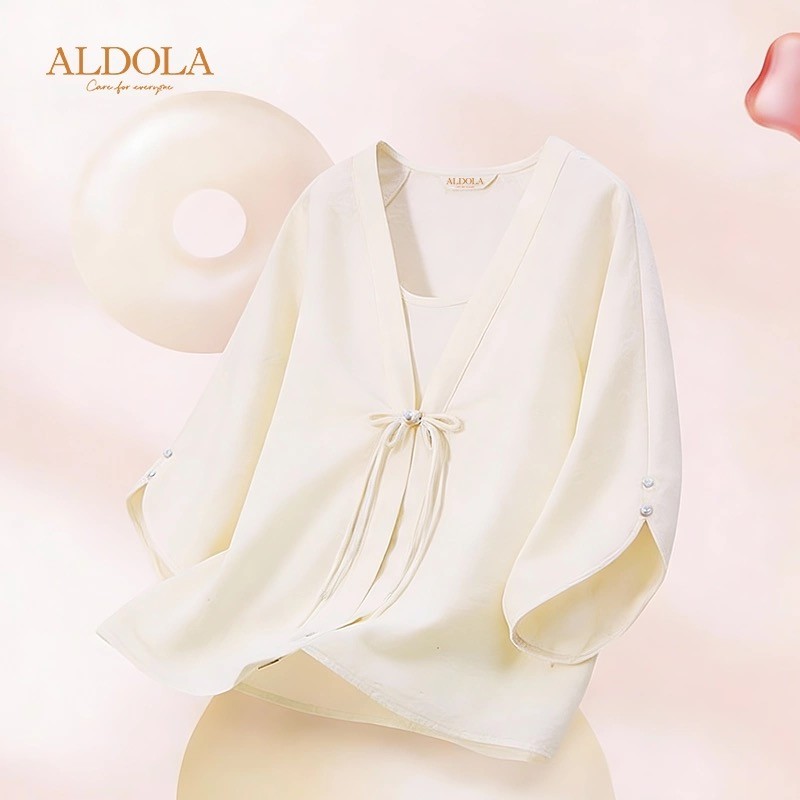 Audrey suave cetim Chiffon novo estilo chinês fivela elegante Wear senhoras Homewear conjunto de três peças YJ26125