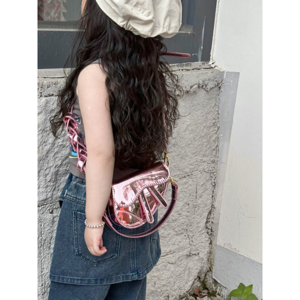 Bolsa infantil feminina fofa bolsa mensageiro moda princesa menina bebê mudança bolsa de ombro menina sela bolsa na moda