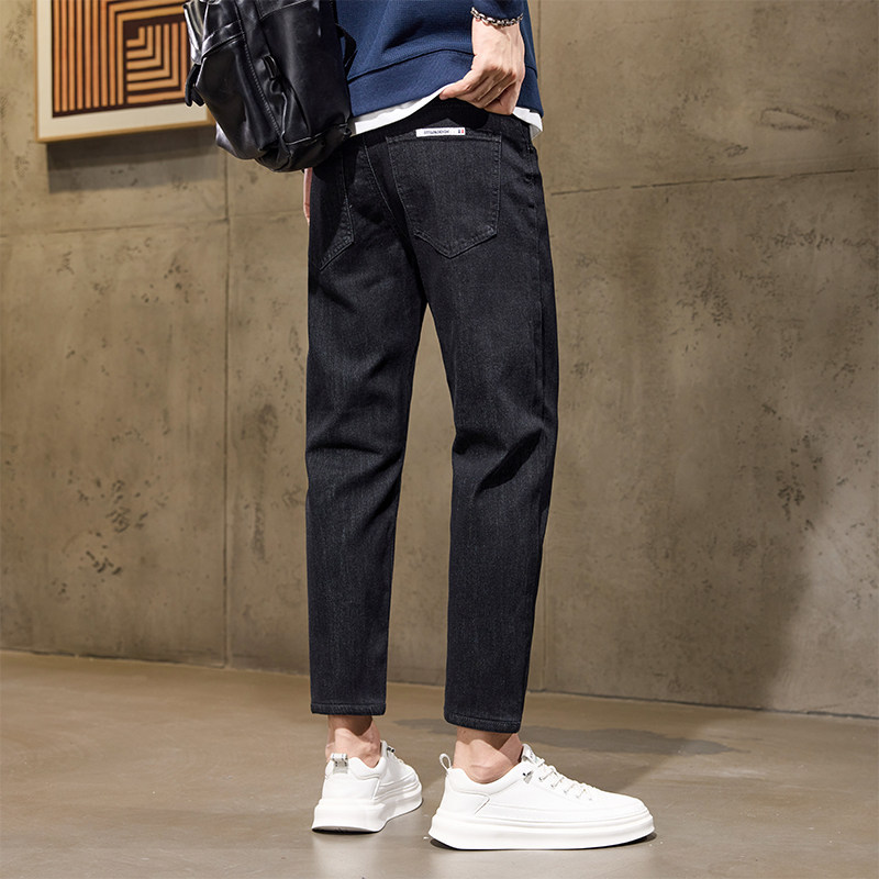 Jeans Masculino Primavera Outono Tamanho Pequeno No. 26 27 estilos 155 calças pretas justas para pessoas pequenas perna