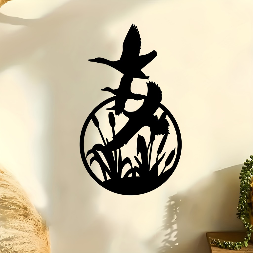 Oláyoung Pato Arte De Parede Decoração De Metal À Prova De Ferrugem Para Jardim Pátio Cerca Presente De Natal De Ação De