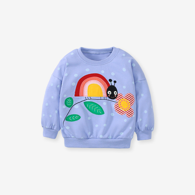 Meninas pulôver de manga comprida moletom infantil primavera outono roupas puro algodão grosso camiseta bebê camisa de f