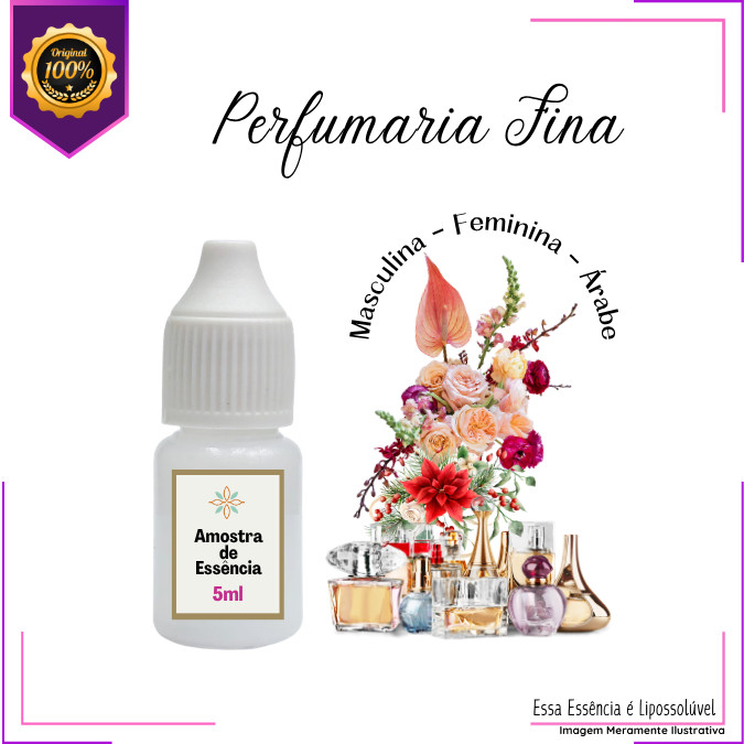 Essências Premium de Perfumaria Fina Vollmens Lipossolúveis - Kit 5 Amostras de 5ml.