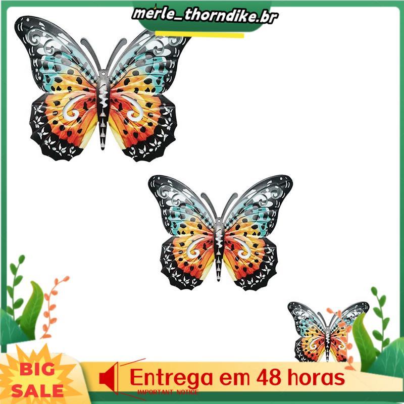 Metal Borboleta Parede Ao Ar Livre Decoração De Casa Ferro Forjado Pingente Interior E Exterior Jardim Decorativo Cerca