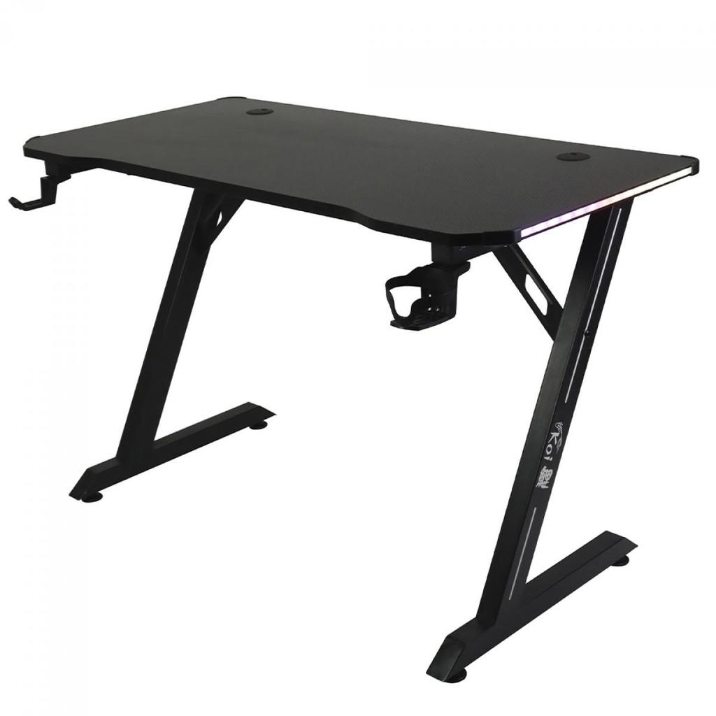 Mesa Gamer Ninja Koi RGB, Com Suporte Para Headset e Copo, Preta, SF-TB-KO12060BF RGB