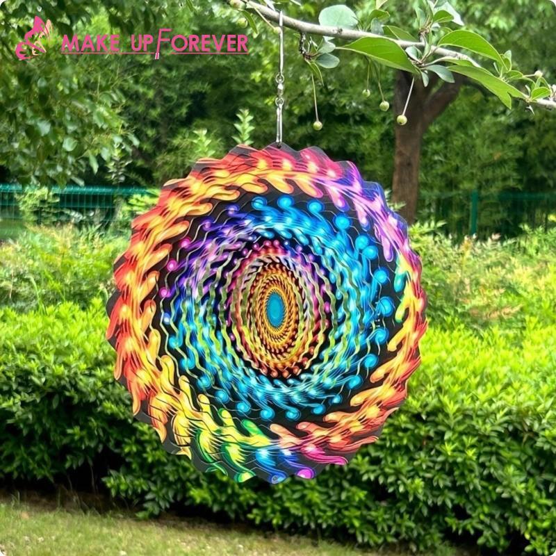 [Shining1] Carrilhão De Vento Moderno Ao Ar Livre Em Aço Inoxidável Pendurado Mandala Pingente Jardim Moinho Para Árvore
