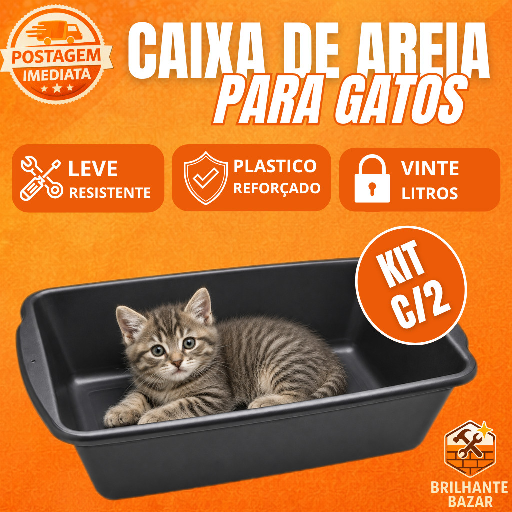 Kit 2 Caixa Plastica de Massa Masseira 20 Litros Multiuso Pedreiro Obra Construção