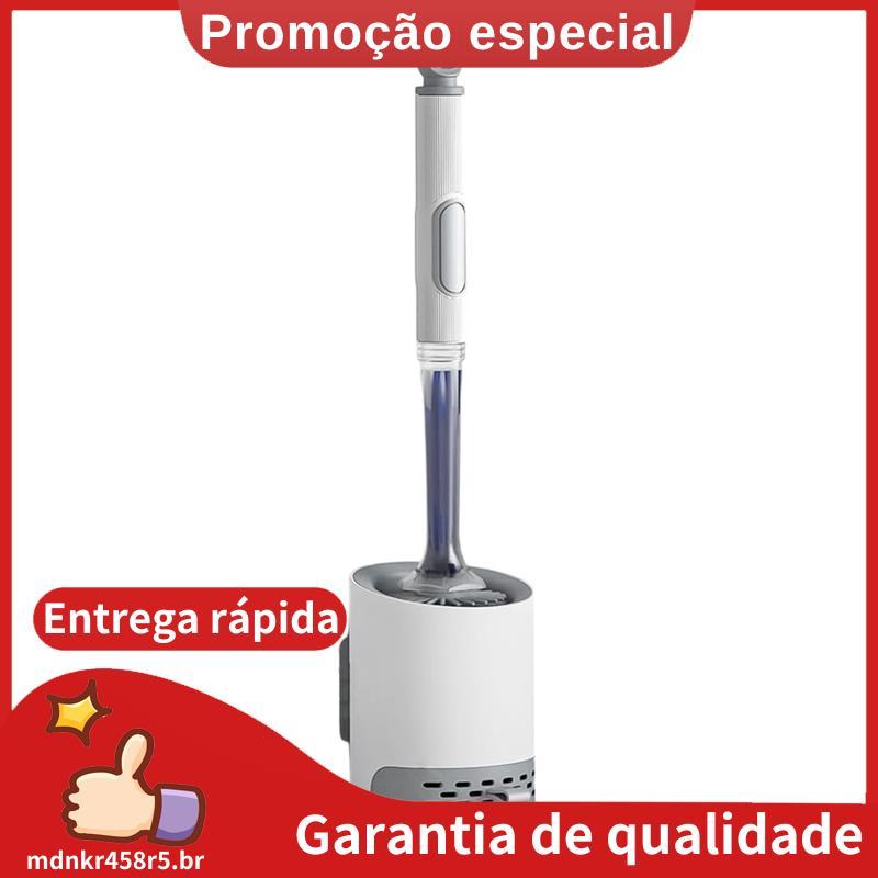 Detergente Recarregável Com Cabo Longo De Silicone Para Ferramentas De Limpeza De Canto Escova De Vaso Sanitário Montada