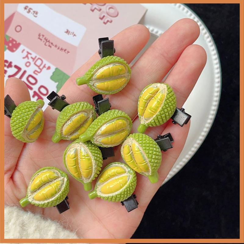 [BG] Novo Durian Personalidade Criativa Bonito Grampo De Cabelo Simulação Comida Hairpin Acessórios Para Headwear Clipe