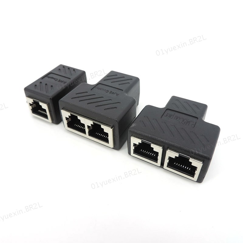 3 Tipos RJ45 Para 2 Vias RJ45 Divisor Conector Extensor De Rede Ethernet Kabel Adaptador interface Gigabit Fêmea BR2L