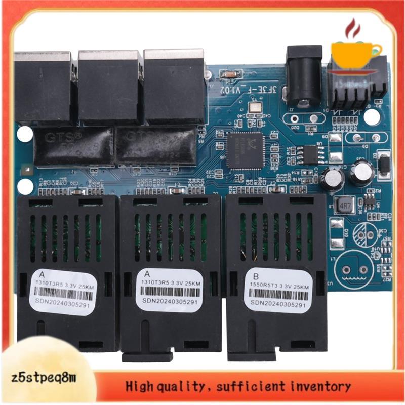Interruptor De Fibra Ethernet 100M Placa PCBA Conversor De Mídia Óptica 20Km 3 3 RJ45 Suporte RPOE Simplex SC