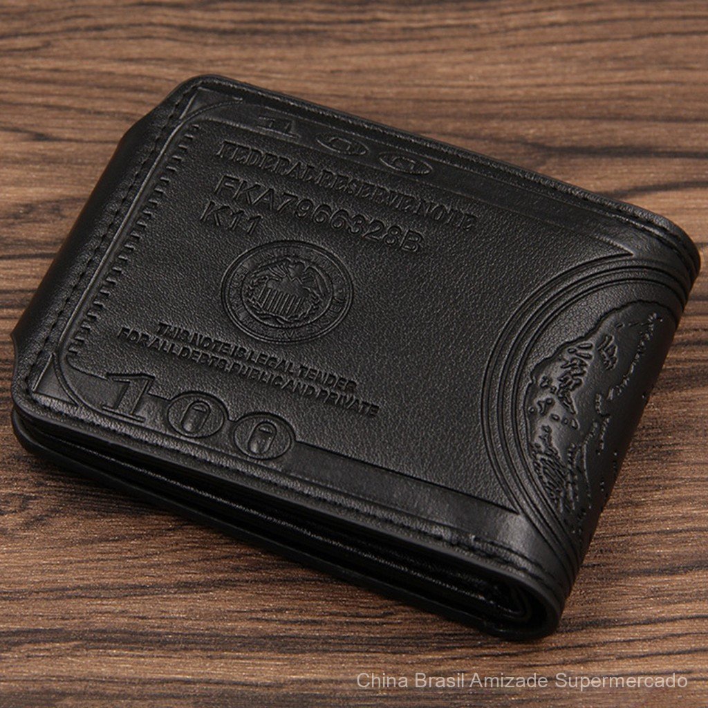 Carteira masculina vintage dobrável, porta-moedas e porta-cartões para negócios, carteira curta com bolsos, adequada par