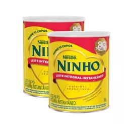 Kit 2 Leite em Pó Ninho Integral Instantâneo Lata 380g