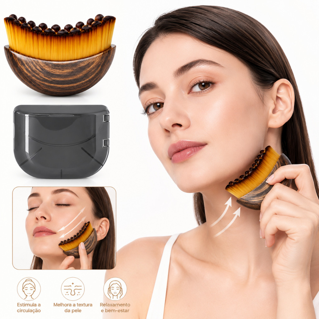Escova De Massagem De Drenagem Linfática FaceSculpt Pro , Ferramenta Ergonômica Macia Para Contorno Facial E Mandíbula