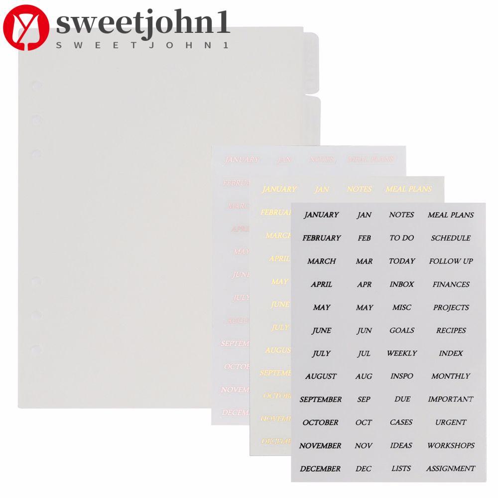 SWEETJOHN1 Diário Livro Adesivo Notebook Separador Página Encadernação Suprimentos Folha Solta Fichário De Índice
