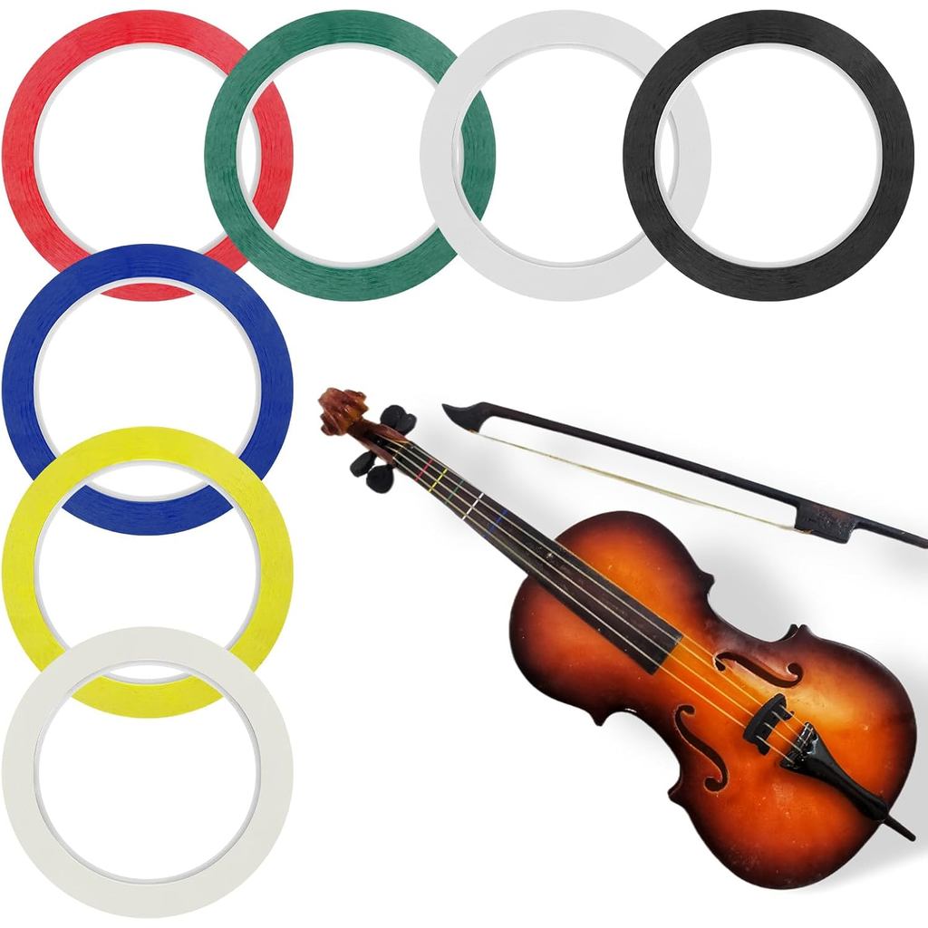 7 Rolos de Fita de Posicionamento para Violino de 216 pés, Fita para Prática de Posições no Violino e Violoncelo para In