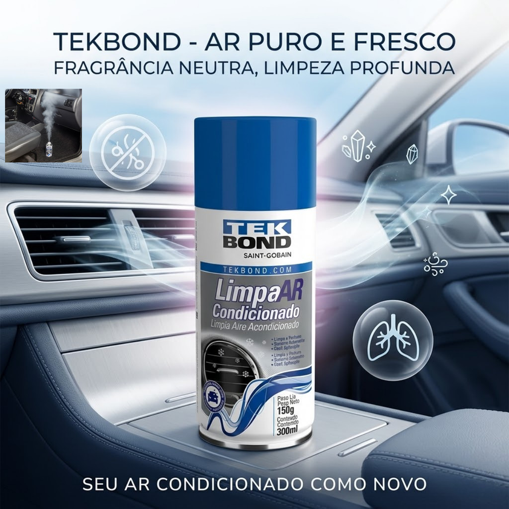 Higienizador Limpa Ar Condicionado Neutro 300ml Tekbond