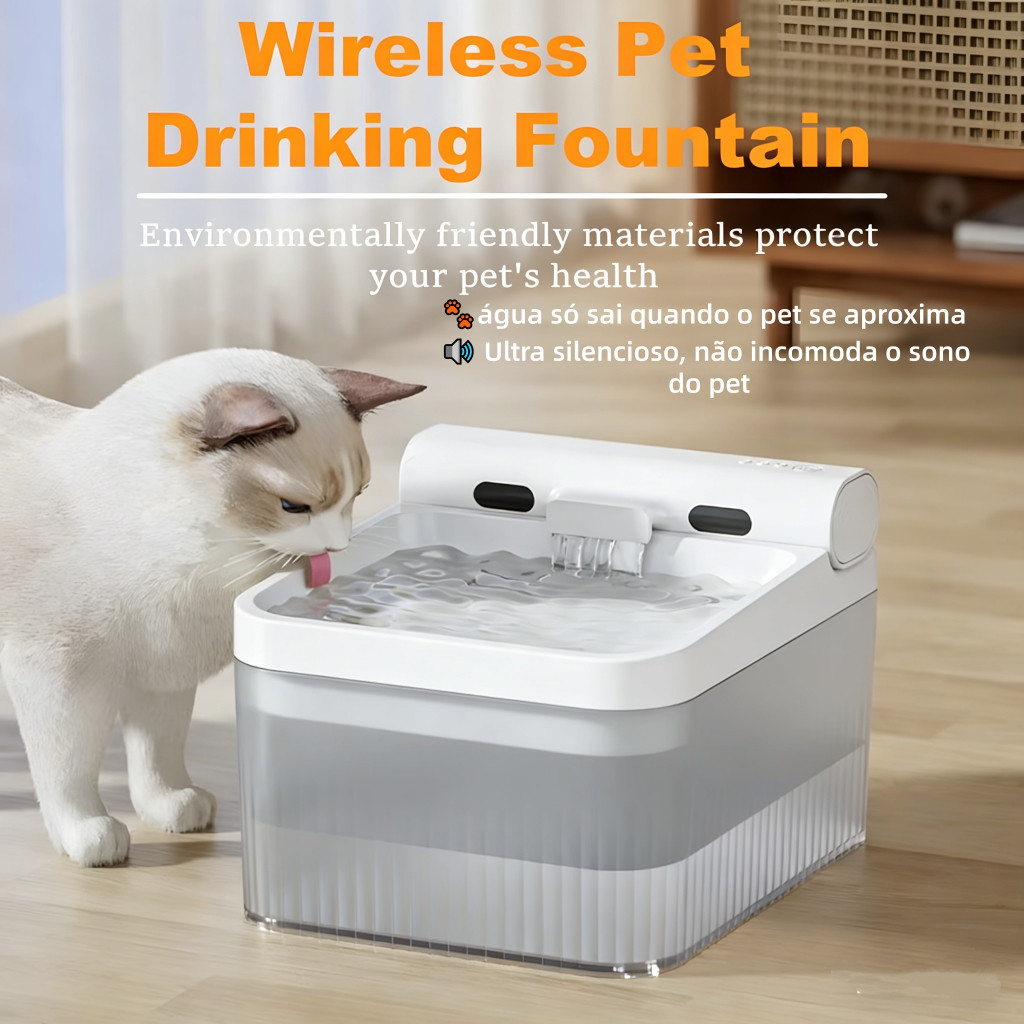 Pet - Bebedouro Automático Inteligente com Sensor 3L Filtro Circulação para Gatos e Cachorros