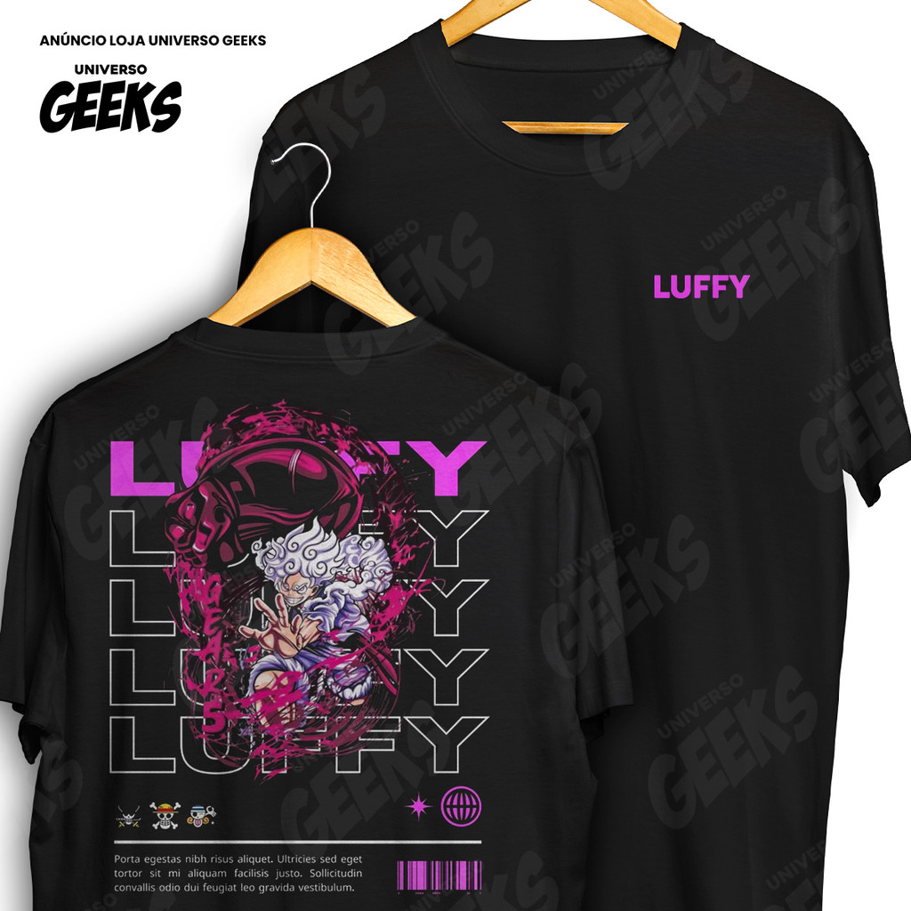 Camiseta Frente E Verso One Piece Luffy Gear 5 Anime Estampa Psychedelic Streetwear Camisa De Anime 100% Algodão