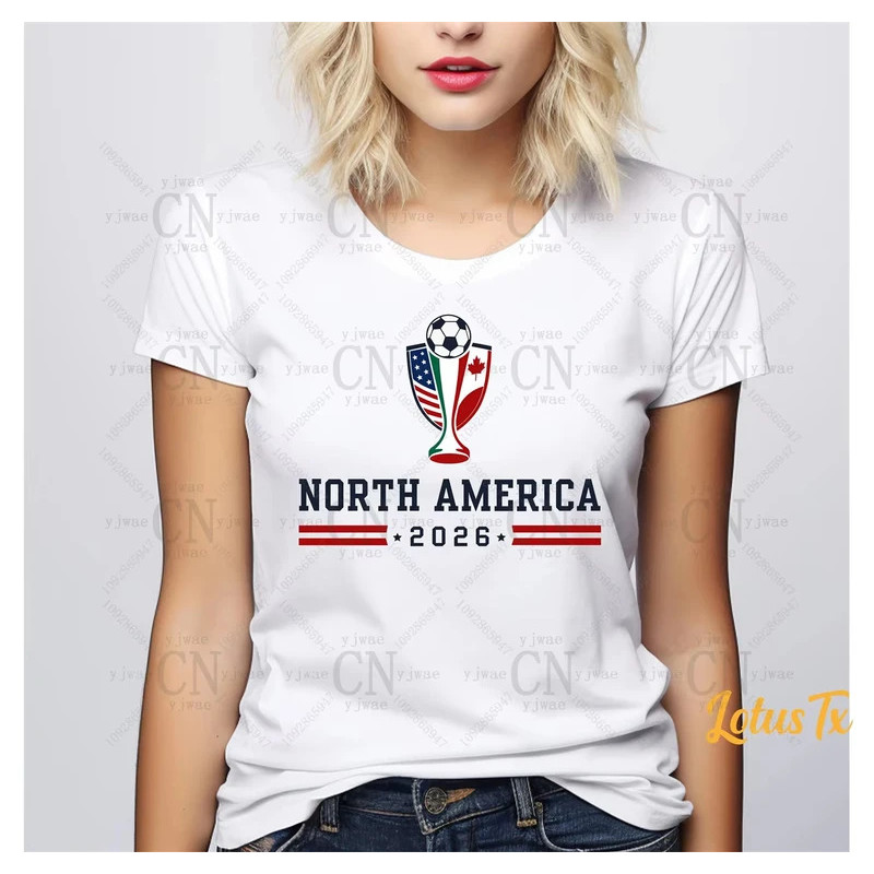 Camiseta Do Mundo Da América Norte , Camisa De Torcedor Copa De Futebol , Eua , Canadá , México , Verão , Camisetas Masc