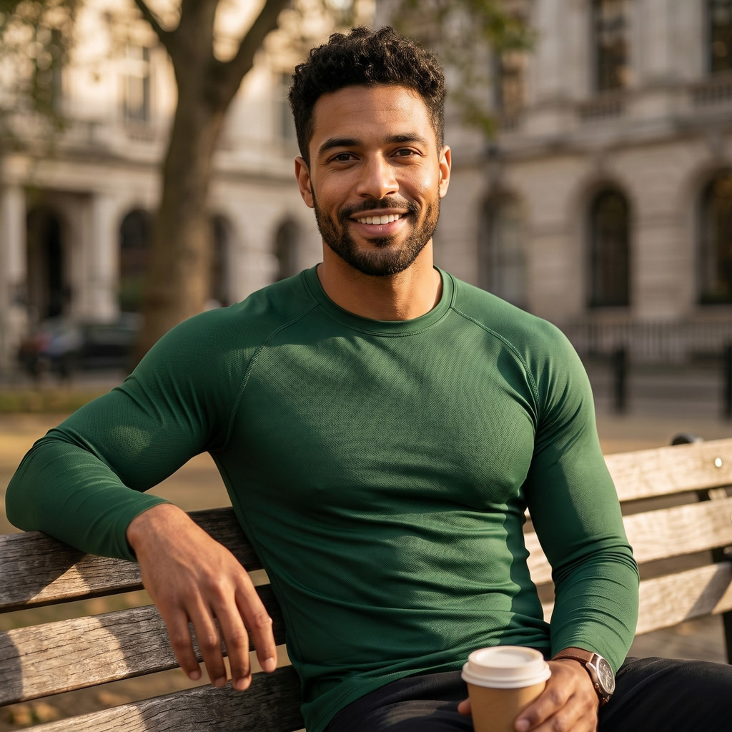 Camisa Térmica Manga Longa Verde Militar Camiseta Proteção Solar UV50+ Segunda Pele Treino Fitness Academia Lisa