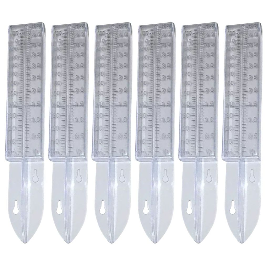 KIT 6 PLUVIOMETRO MEDIDOR DE CHUVA ACRÍLICO TRANSPARENTE