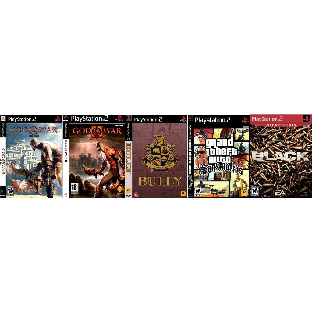 Ps2 Jogos 5   God Of War Bully Gta Black DVD's