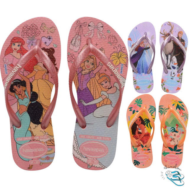 Sandalia Chinelo Havaianas Kids Slim Princess Princesas Cinderela Original
