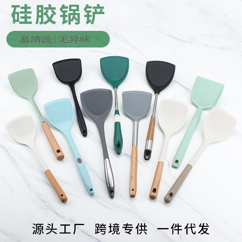 Espátula de Silicone para uso doméstico, espátula para fritar, antiaderente, utensílios de cozinha especiais, resistente