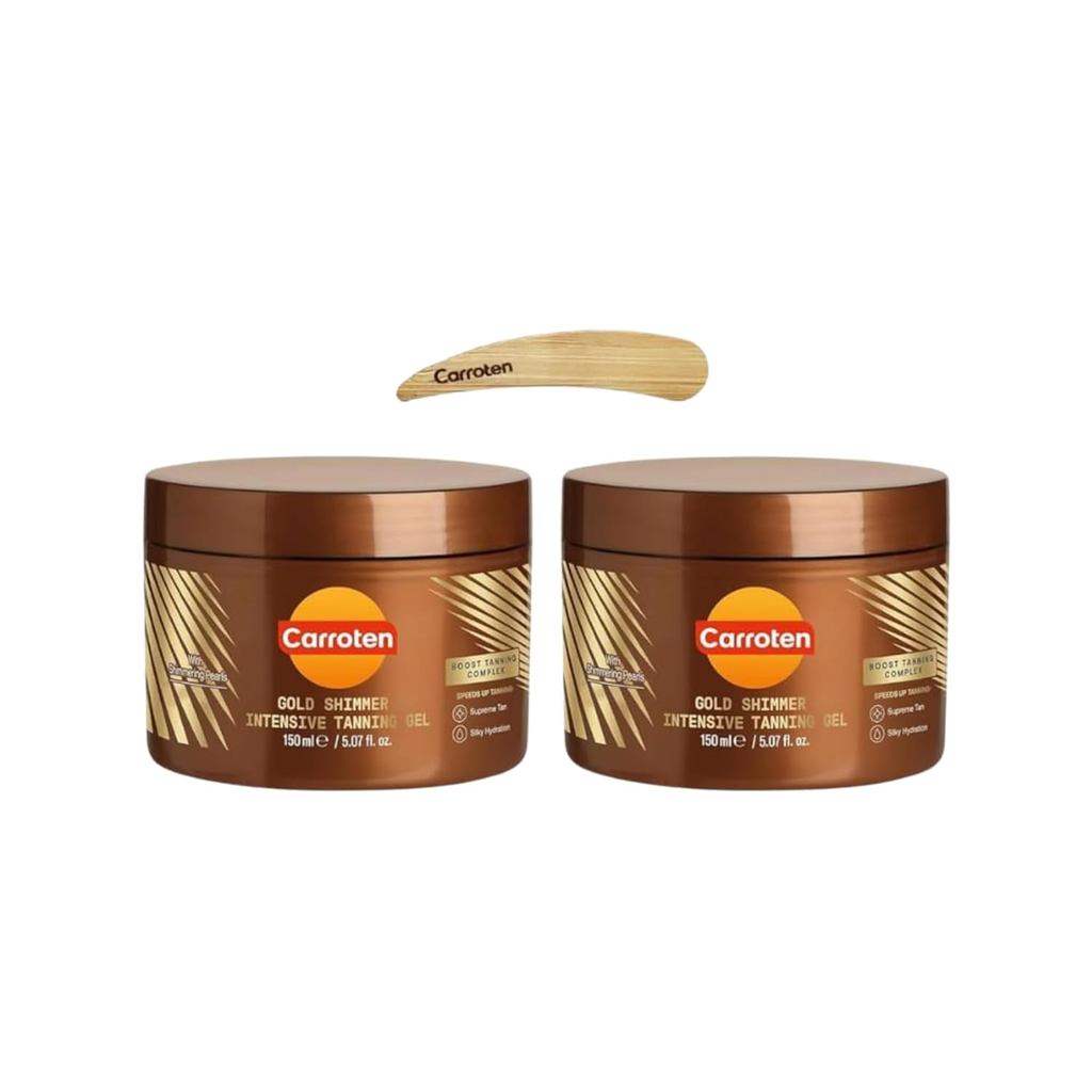Gel Bronzeador Carroten Gold Shimmer |   Acelerador de Bronzeamento Browning |   Não oleoso, à prova d'água, contém óleo