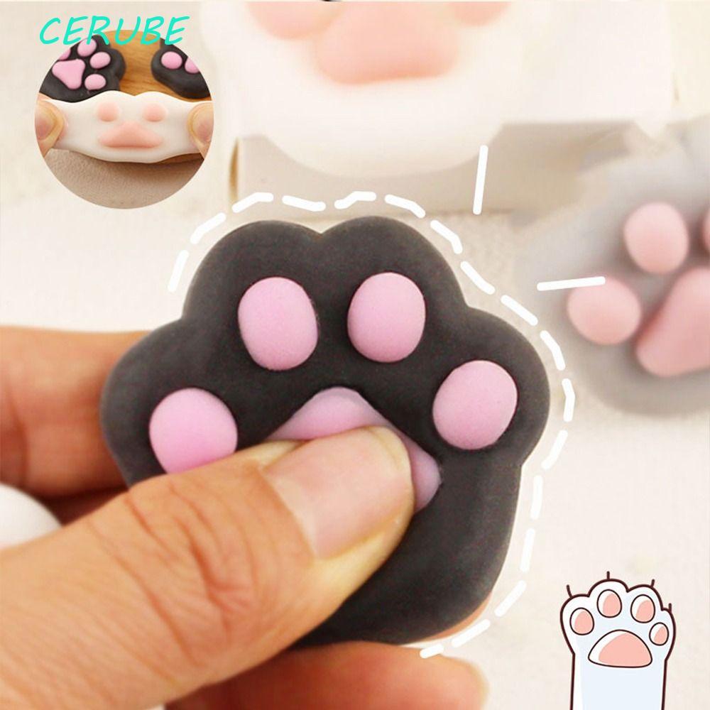 CERUBE Cartoon Fidget Toy , Silicone TPR Mini Cat Squeeze 3D Pitada Brinquedo De Descompressão