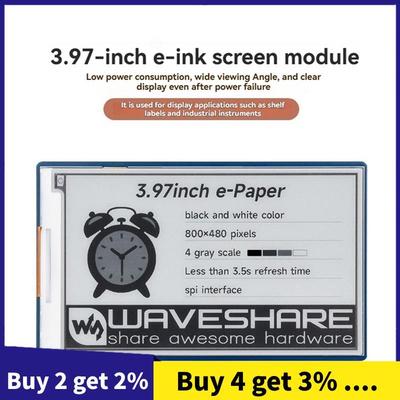 800x480 Resolução 3.97 Polegada Display Chapéu + Tela De Papel Eletrônico Preto E Branco Para Placa-Mãe Série Nano RDK X