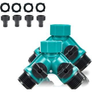Divisor de Mangueira de Jardim, 2 peças de Divisor de Mangueira de Água de Plástico de 3/4" com 2 Saídas, Conector de Ma