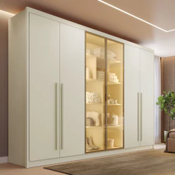 Guarda Roupa Madri 6 Portas 6 Gavetas 100% MDF 2 Portas Reflectas - MadeMarcs