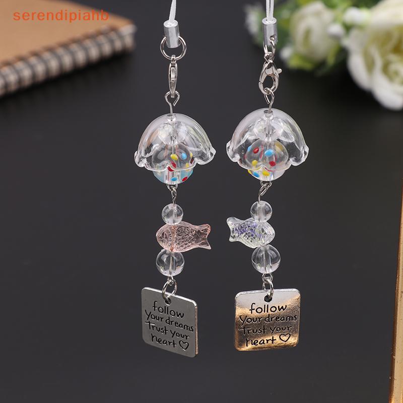 [serendipiahb] Chaveiro Transparente Fofo Peixinho Dourado Pingente De Carrilhão De Vento Cordão De Telefone Bolsa Kawai