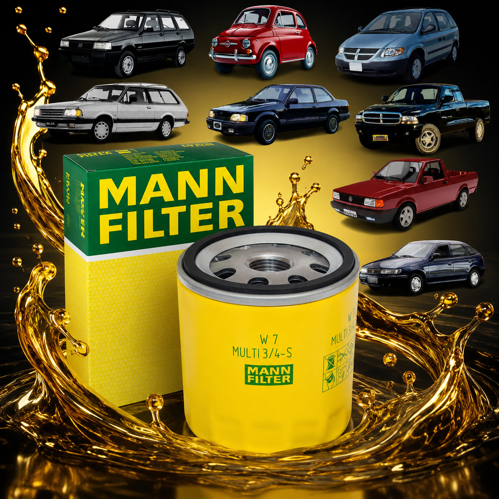 Imagem Filtro de Óleo Mann Filter para Fiat Uno 1.0 1.3 1.4 Fiasa 1985 a 2001 - Cod. W7MULTI 3/4-S