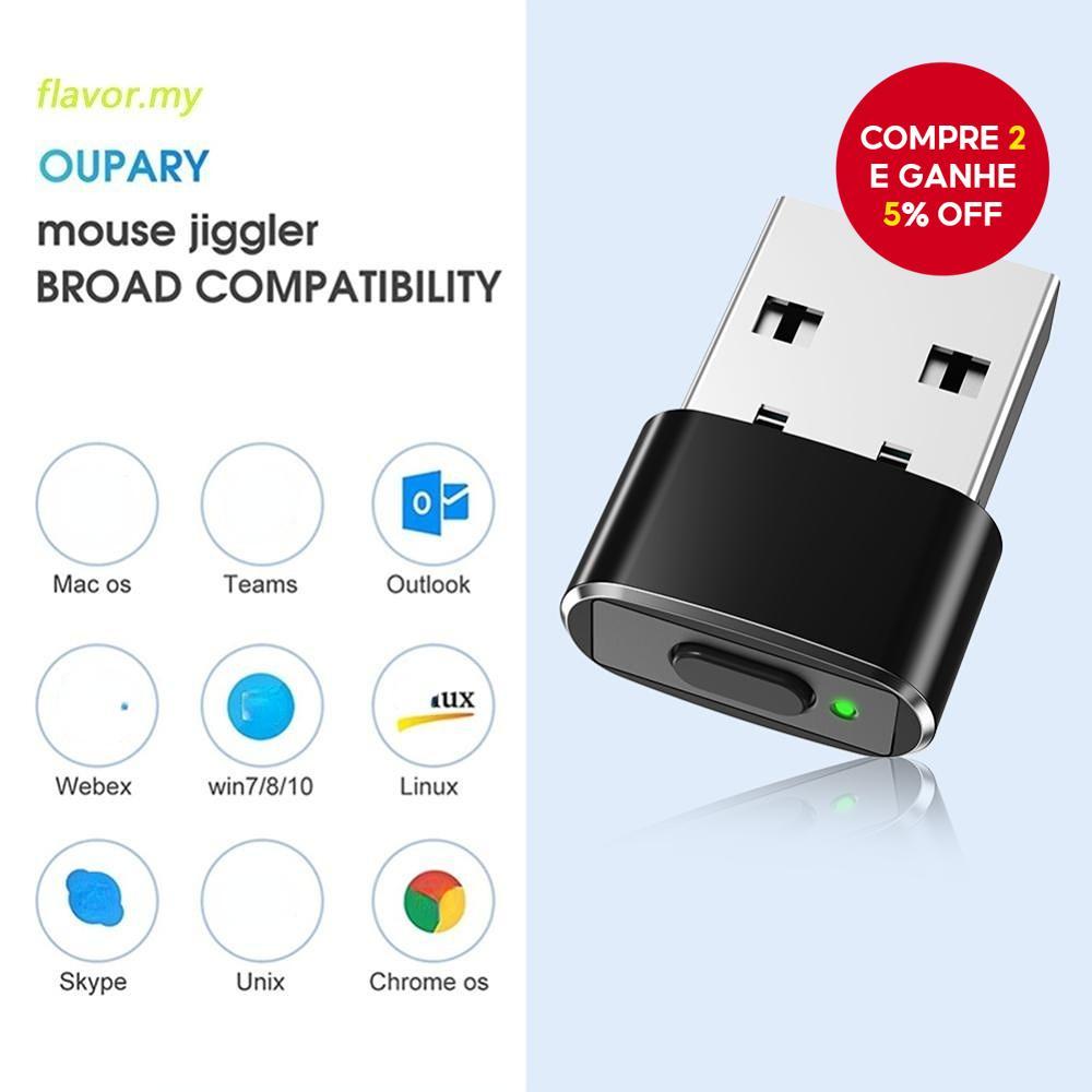 Mini Mouse Jiggler botão Liga/Desliga Simulador de Movimento do Mouse USB para Notebook e Computador de Mesa