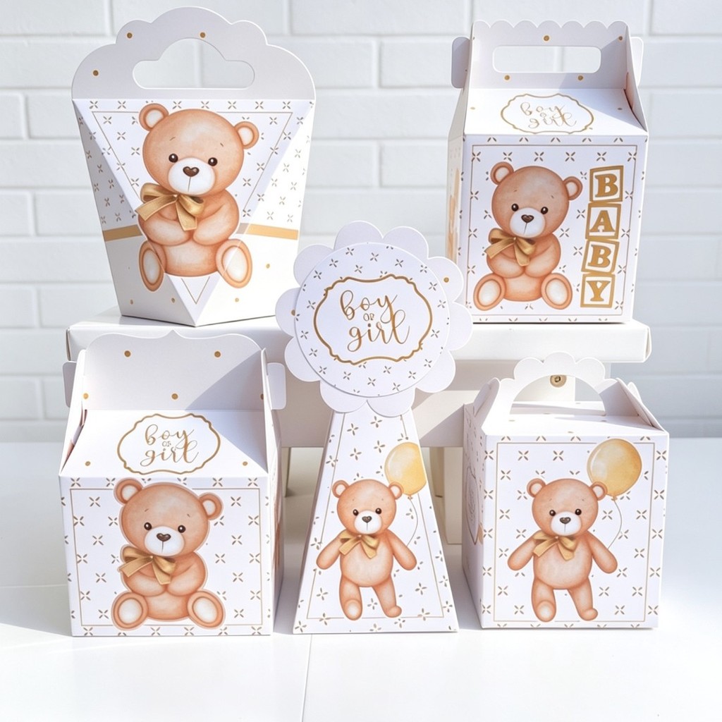 Personalizados CHA REVELAÇÃO URSINHO NEUTRO CHA DE BEBE  (PEGUE E MONTE)| Kit Festa Personalizadas Lembrancinhas e Mimos