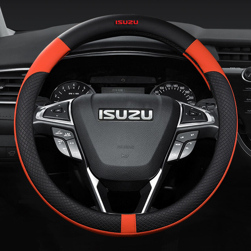 Capa de Volante de Couro para Carro, Adequada para Isuzu D-Max Rodeo Pickup Ascender, Acessórios de Interior Automotivo